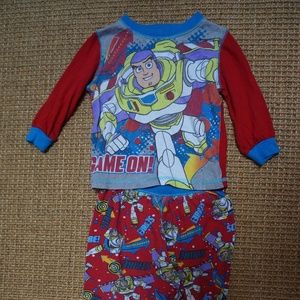 Boys Size 2 Buzz Lightyear Cotton 2-piece PJs